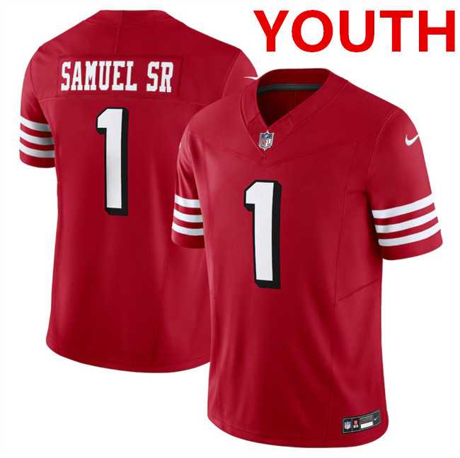 Youth San Francisco 49ers #1 Deebo Samuel New Red F.U.S.E. Vapor Untouchable Limited Football Stitched Jersey Dzhi->new york giants->NFL Jersey